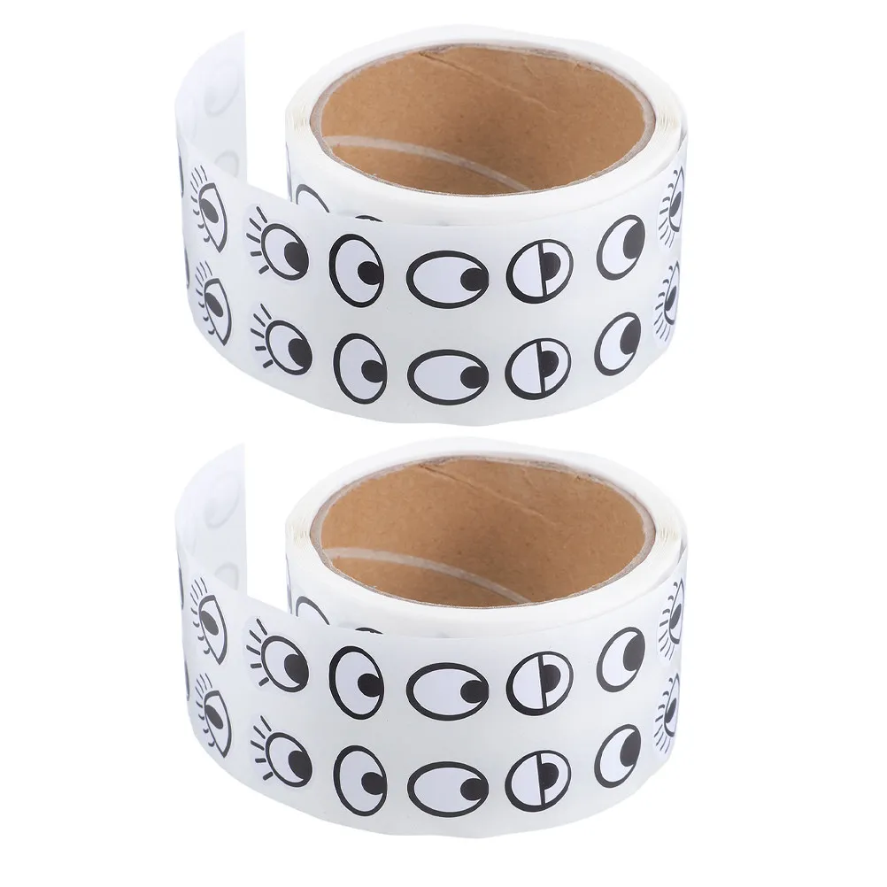 

2 Rolls Eye Stickers for Crafts Childrens Roll Stickers Fun Eyeball Decals Self Adhesive Googly Eyes for DIY Projects School Art