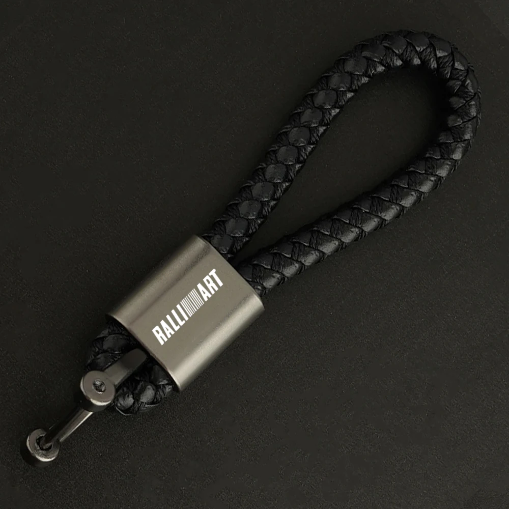 For Mitsubishi Ralliart Lancer Ralli Art 9 10 Asx 2010-2024 2025 Car Accessories Custom LOGO Braided Rope Keyring Metal Keychain