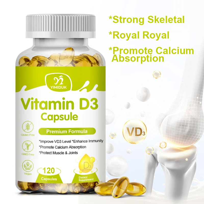 Vitamine D3-capsules Supplement - Ondersteuning van het immuunsysteem, gezonde spierfunctie en botgezondheid