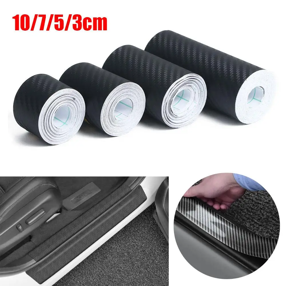 

Car Accessories Anti-stepping Stickers DIY Paste Protector Strip Protection Film 3D Carbon Fiber Sticker Anti Scratch Tape
