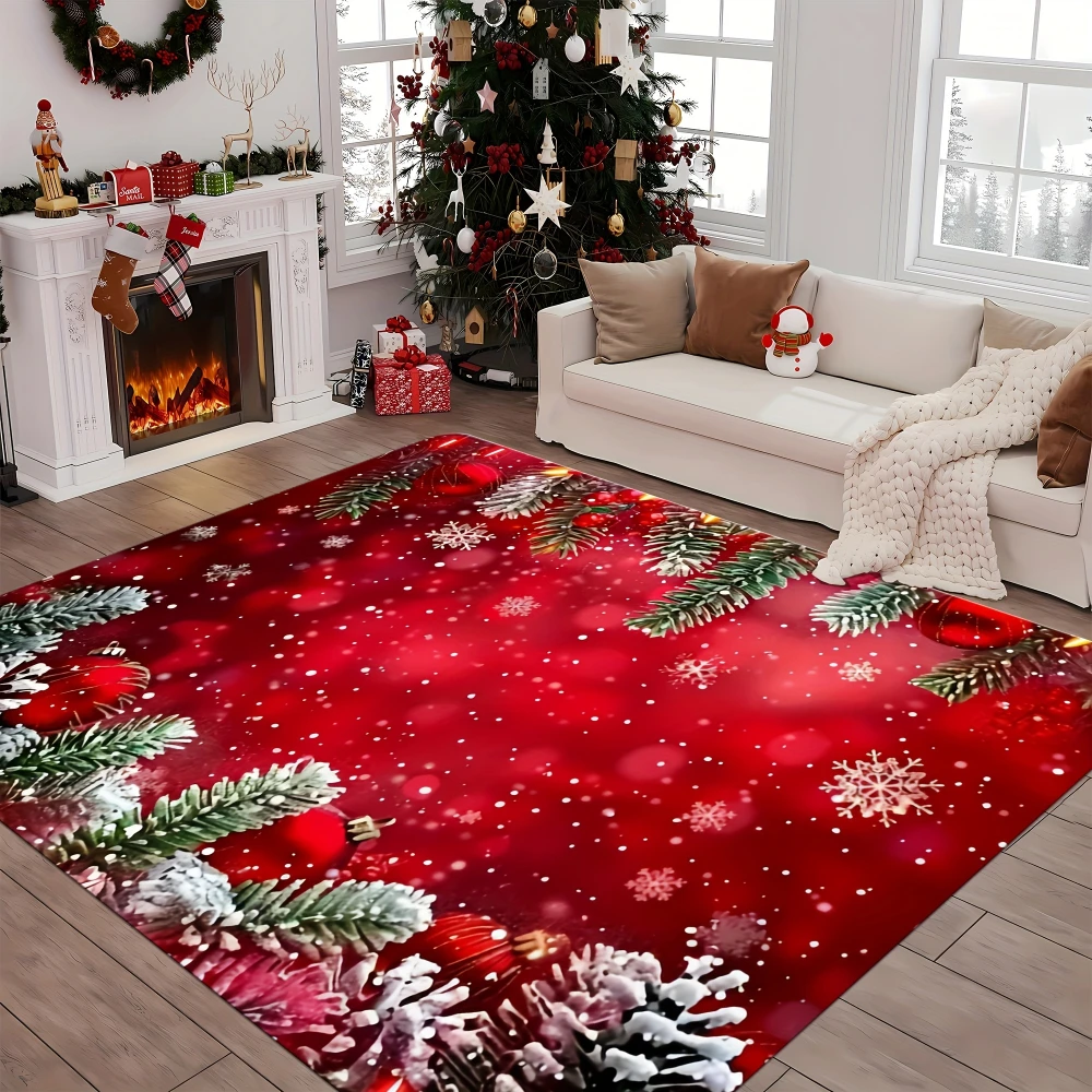 Christmas Pine Needle Rug Dining Room Bedroom Soft Blanket Home Entrance Elegant House Area Carpet Living Room Festive Gifts