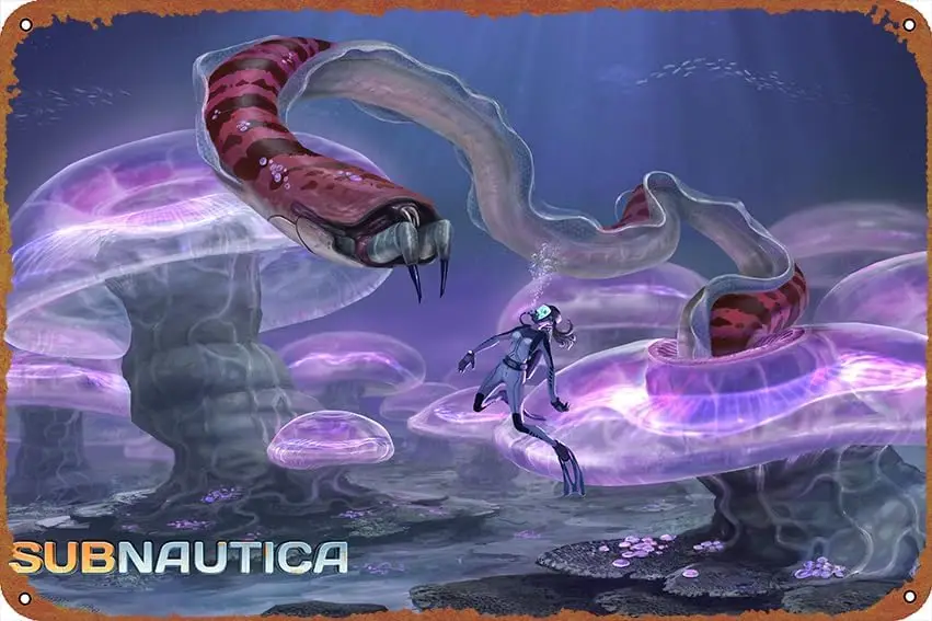 Video Game Subnautica Poster Vintage Cute Metal Sign Gift Retro Novelty Cafe Store Garage Tin Signs