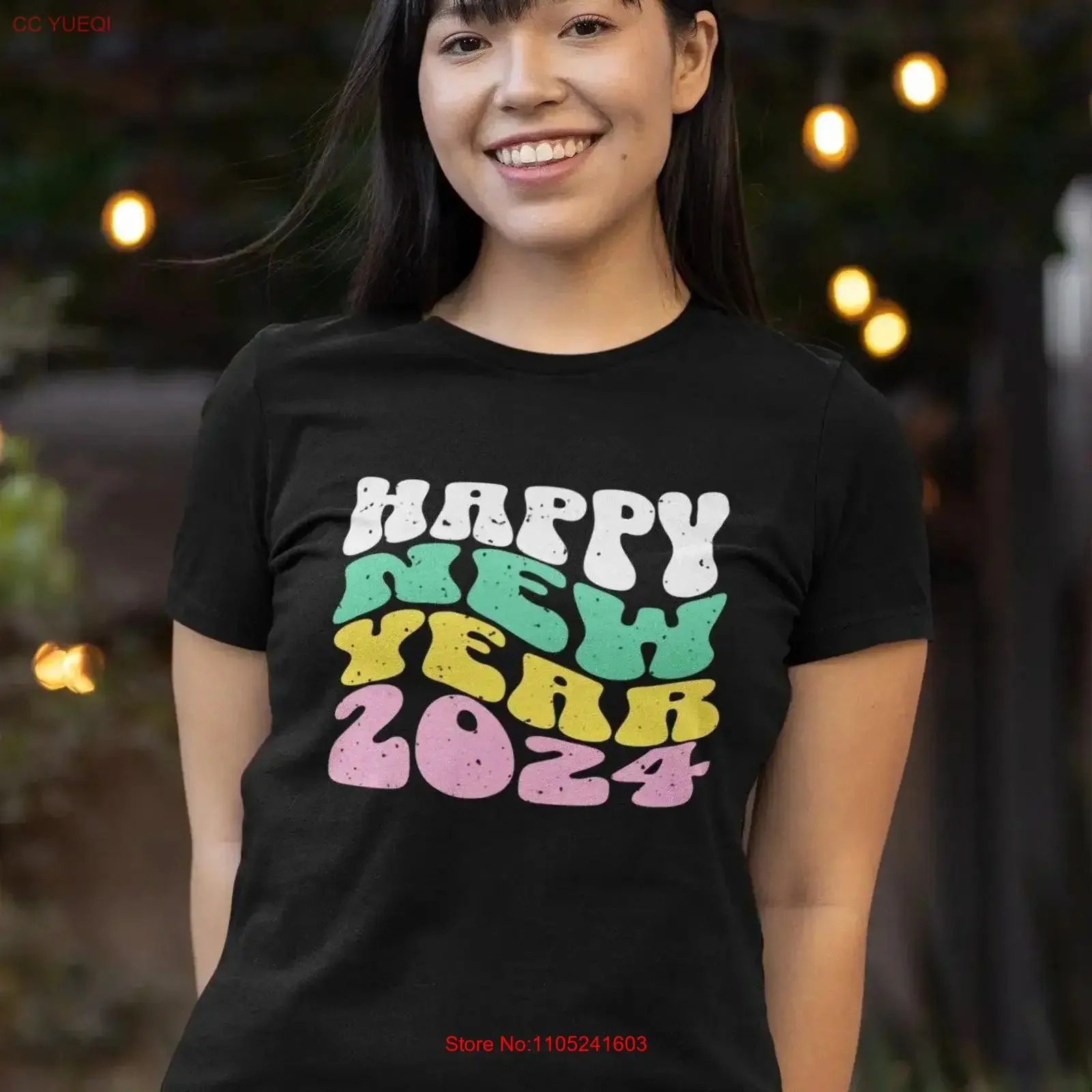 Happy New Year 2024 Retro T Shirt Groovy Crew Cheers To Plus Size Party Goodbye 2023 vintage Washed Unisex graphic Soft