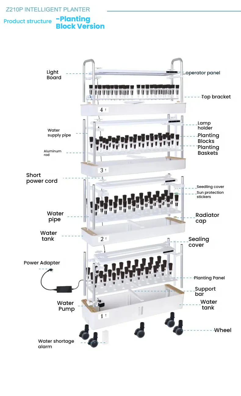 مستلزمات الزراعة تنمو الخضروات في الأواني حديقة المنزل التلقائي نظام الزراعة المائية العمودية كاملة للري Aquaponics #4