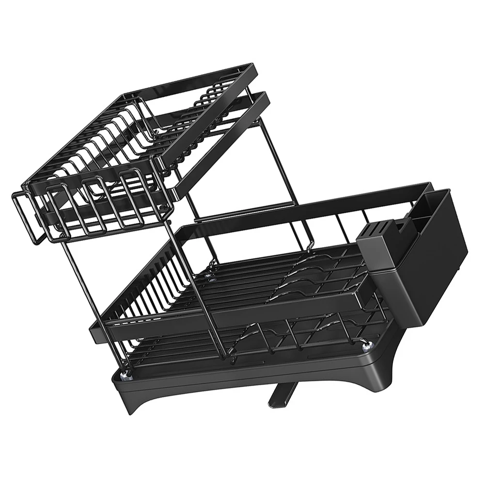 

2 Tier Dish Dryer Stand with Drainboard Dish Drainer Shelf Large Capacity Multifunctional Home Kitchen Organizer Accesso Ries