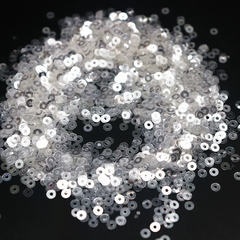 Crystal Transparent Sequins 3mm 4mm 6mm Cup Flat Round PVC Loose Sequins for DIY Craft Women Garments Accessories