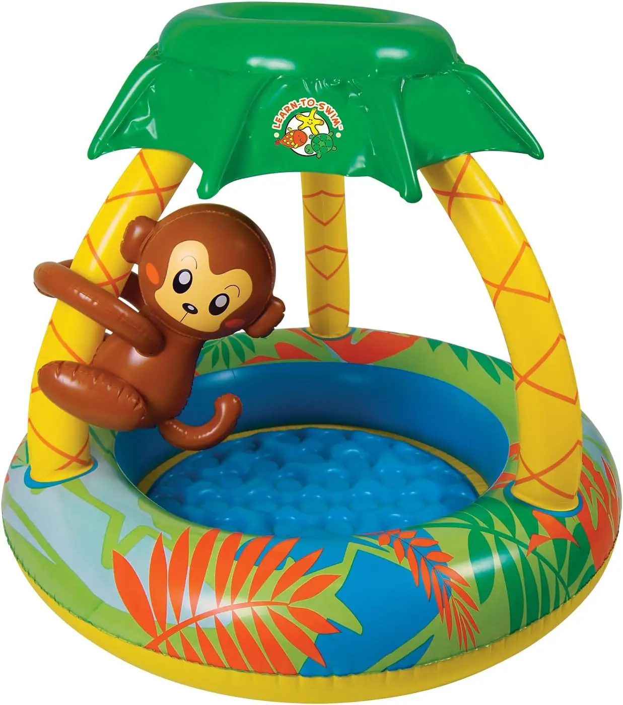 

Надувной детский бассейн Fun Jungle с навесом и игрушкой-обезьянкой для малышей
