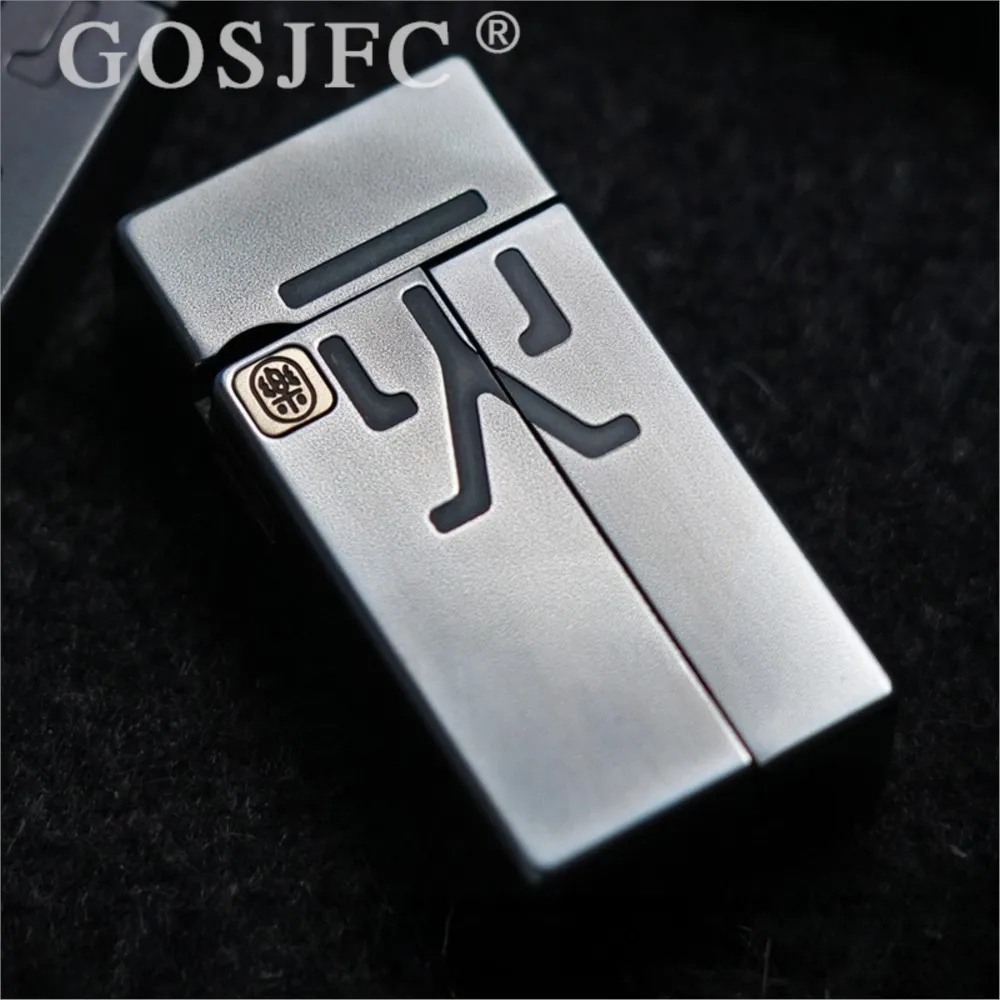 YOLO STUDIO NO FIRE Push Slider Edelstahl Gravur Stress Relief Spielzeug Finger Spinner Fidget Slider