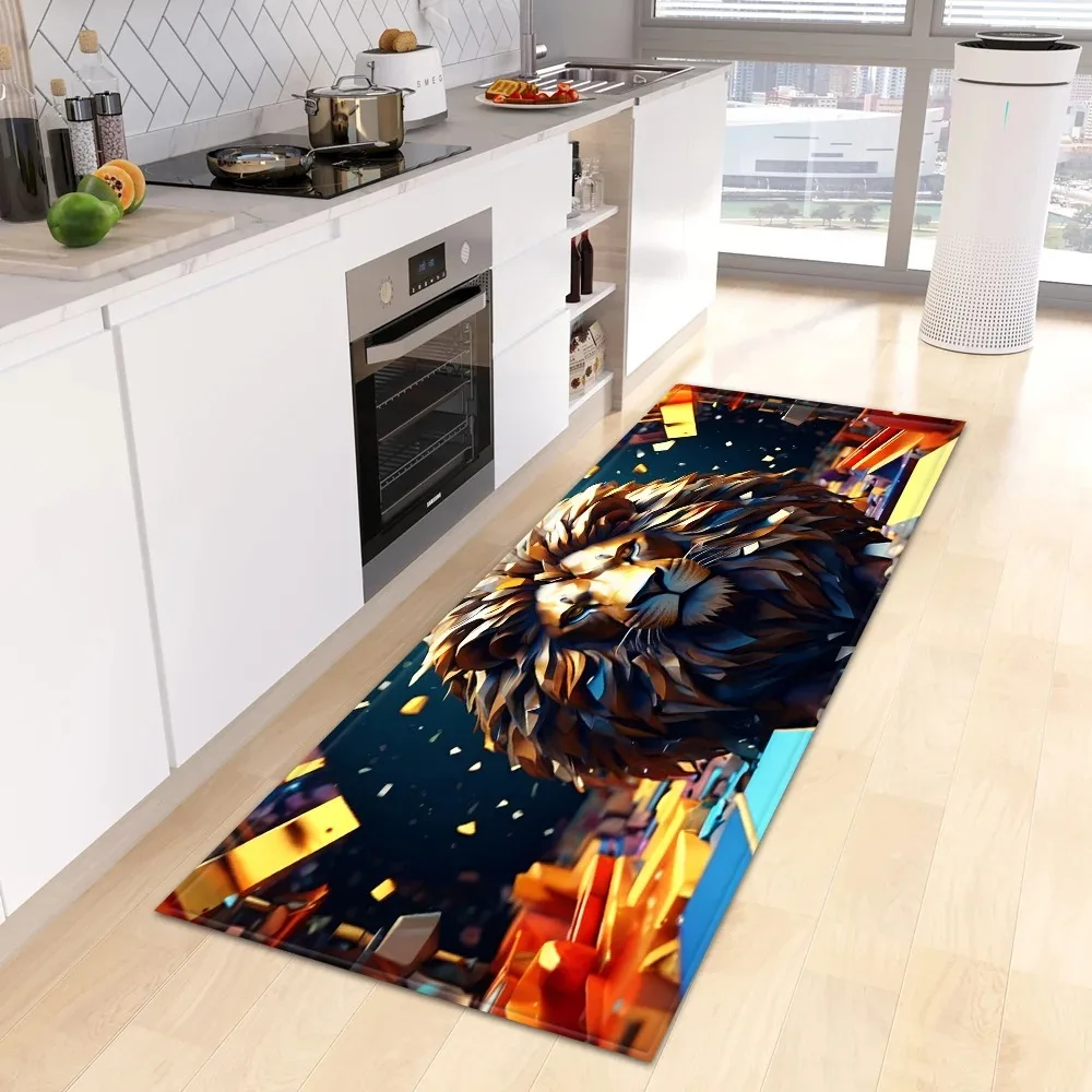 Tiger and Lion Pattern Home Kitchen Floor Mat Door Decoration Floor Mat