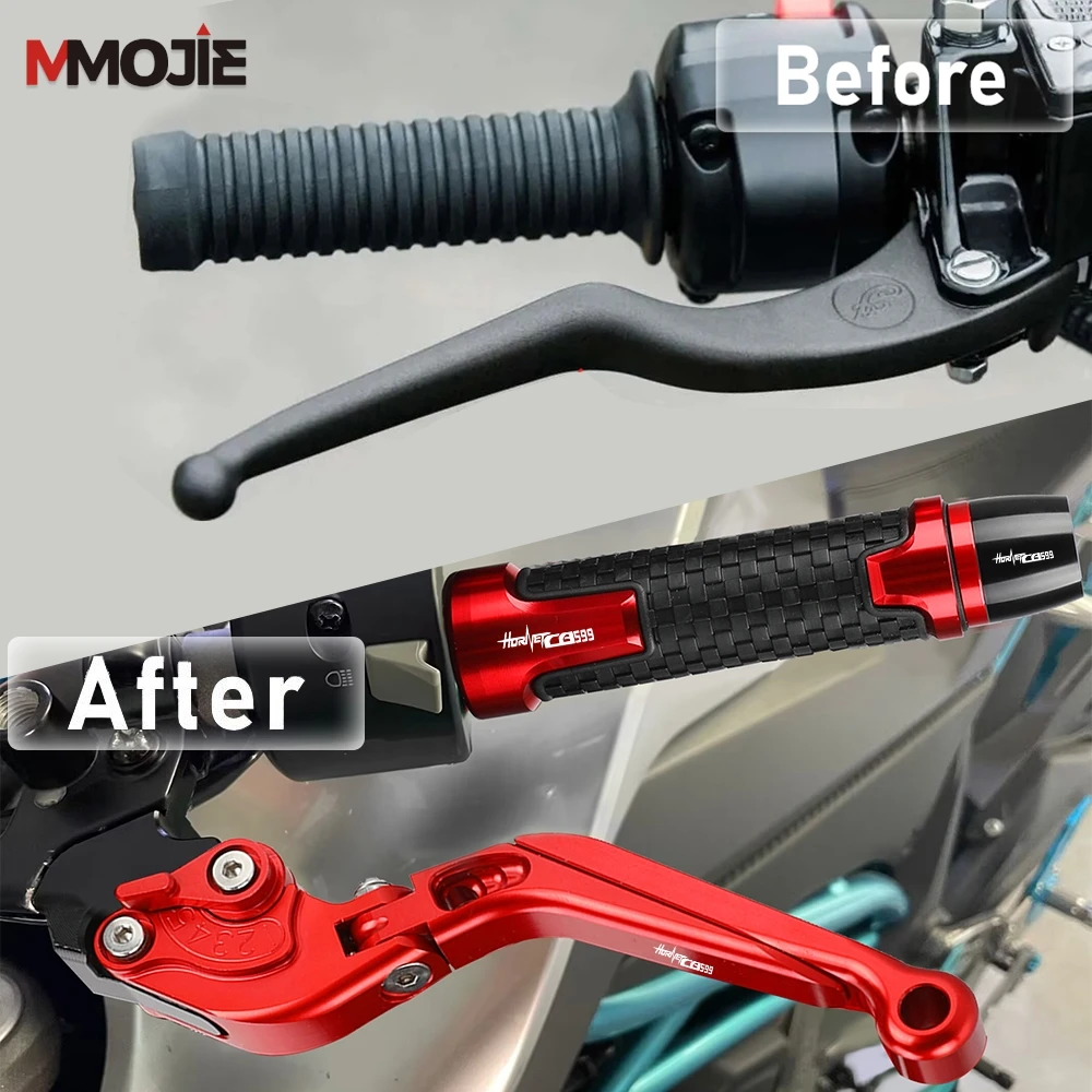 FOR honda CB599 HORNET 1998-2006 Foldable Brake Clutch Levers CB599HORNET Handlebar Handle Grips Ends 2005 2004 2003 2002 2001