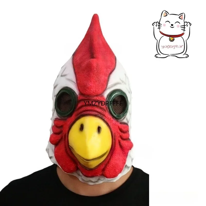 ميامي الأبيض الديك لعبة الملحقات الخط الساخن مجنون الدجاج قناع يوم كذبة أبريل زي حزب الحيوان رئيس تأثيري الملحقات