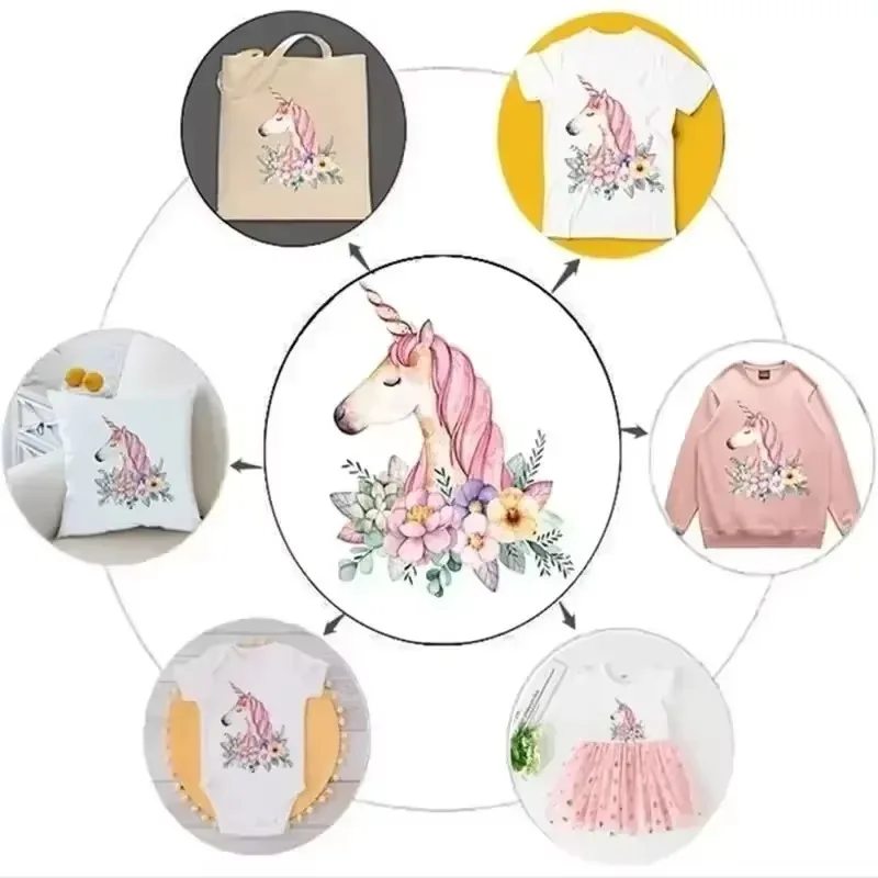 قطعتان من تي شيرت ديزني برينسيس DIY للأطفال وملصقات نقل الملابس مع ملصقات نقل الحرارة وملصقات نقل قابلة للغسل