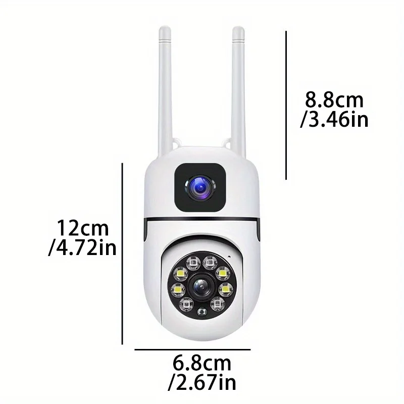 Dual Lens 6MP Home Security Camera SQCOM App 2.4GHz Wifi Camera Color Night Vision Two Way Audio PTZ CCTV Cameras