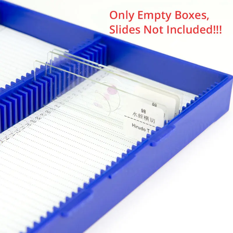 Plastic Microscope Glass Slide Box 100 50 25 12 10pcs Biological Slices Storage Case Holder for Prepared Microscope Slides