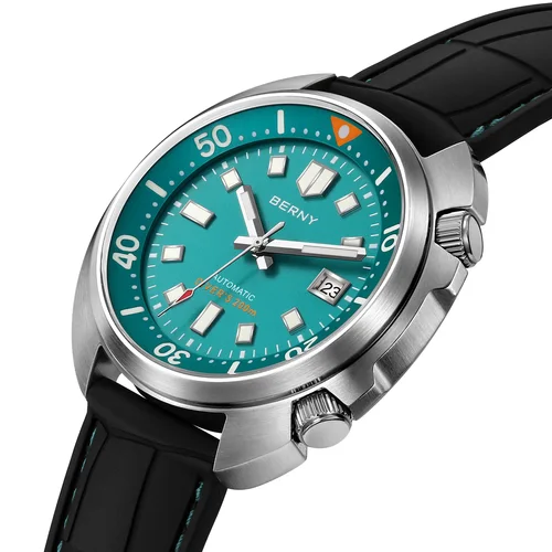 Imagen 2 del producto Reloj de buceo BERNY 20ATM para hombre, esfera verde mecánica Miyota 8215, reloj luminoso de buceo deportivo de lujo con zafiro automático superior para hombre