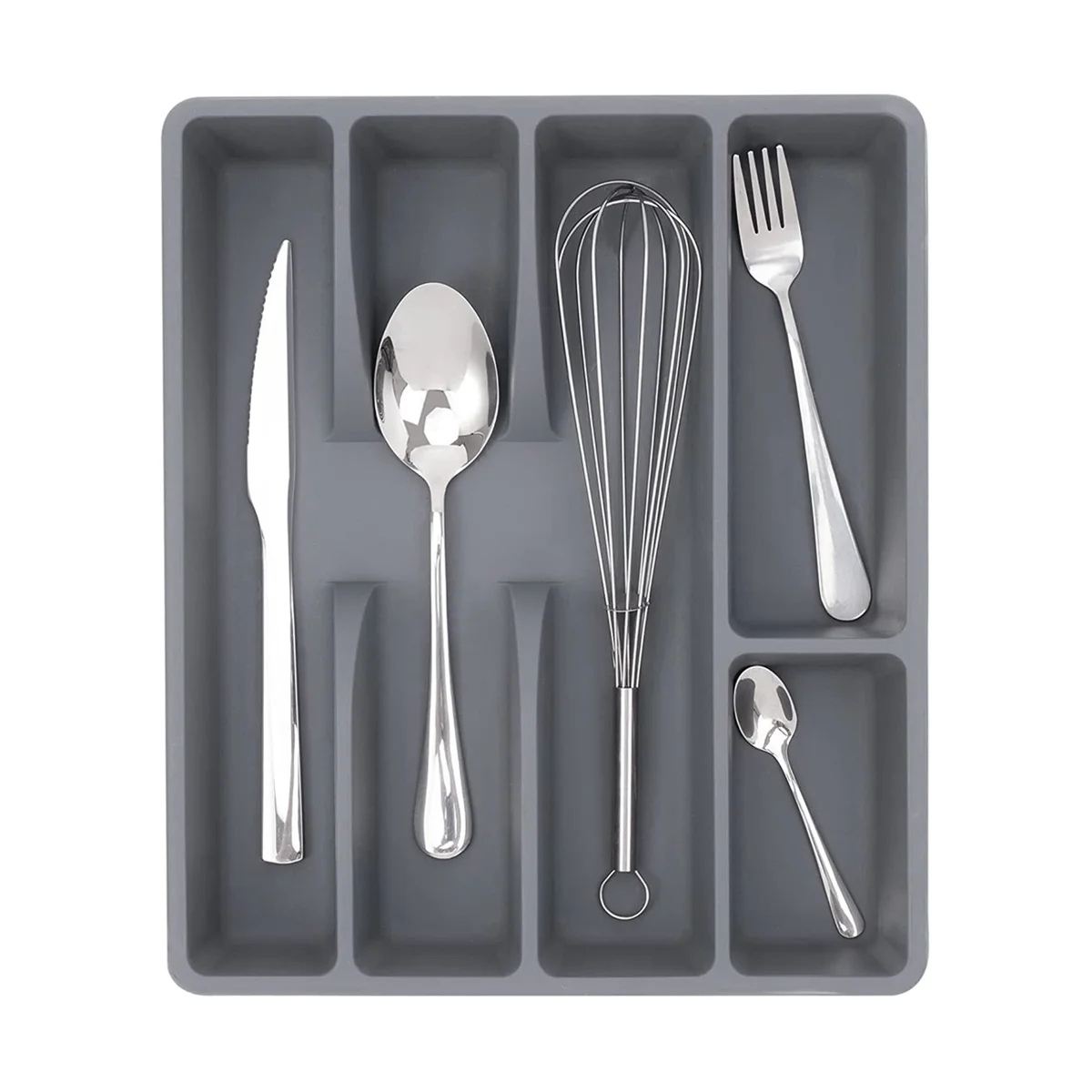 Laci laci dapur Organizer perak pemegang alat makan penyimpan peralatan makan nampan plastik Flatware Organizer