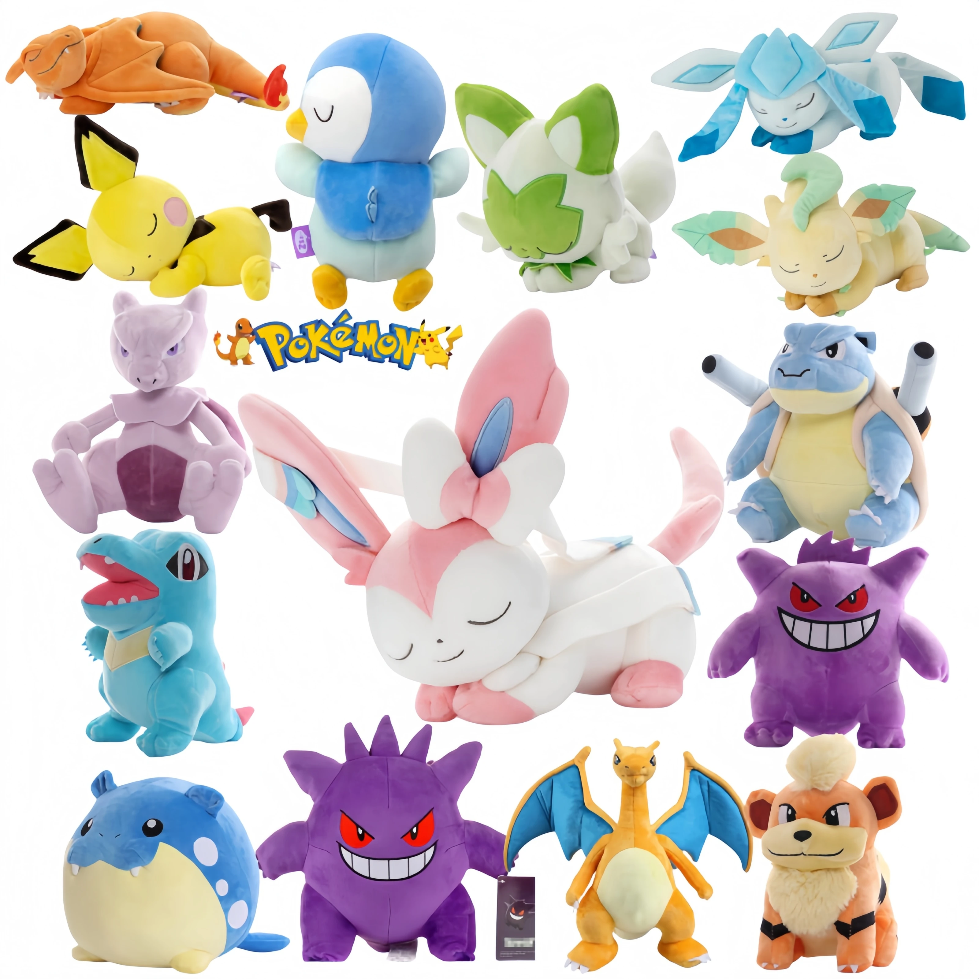 

Плюшевая игрушка Pokemon Pikachu Pichu Glaceon Leafeon Sylveon, коллекция игрушек для хобби Piplup Spheal Gengar Mewtwo Blastoise Doll