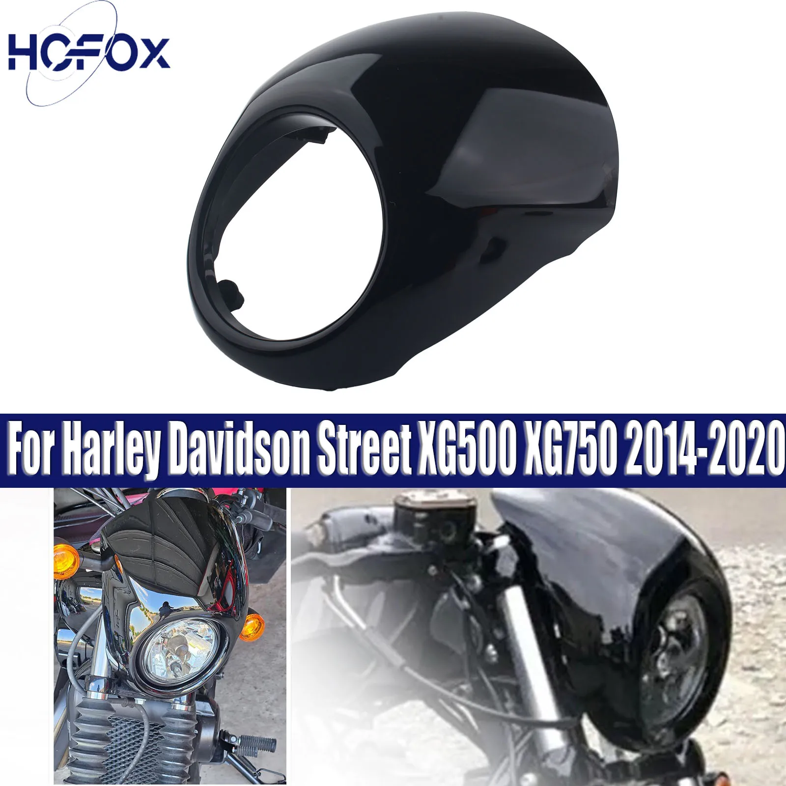 

For Harley Davidson Street XG500 XG750 2014-2020 Motorcycle Headlight Fairing Cover ABS Headlamp Front Cowl Fork Mount