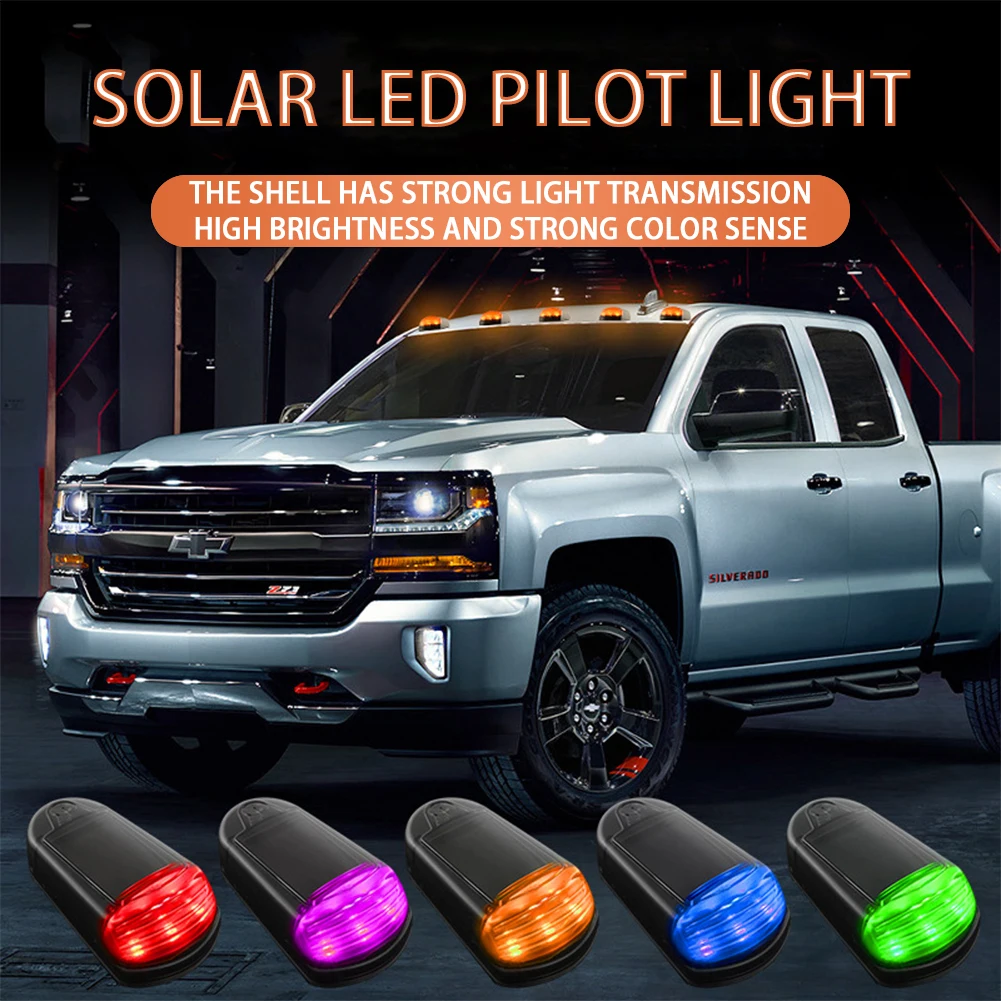 For Universal Car Ceiling Ligh 5/10Pcs Wireless Cab Lights For Truck Solar Cab lamp Punch-Free LED Lights 7 Colors pilot Lights