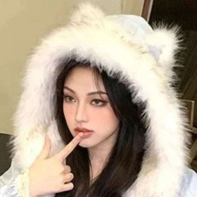 Women's Autumn Winter Outerwear Tops Cotton Clothing Hooded Thickened Warm Forward and Back Outwear Design Luxury Brand Fashion