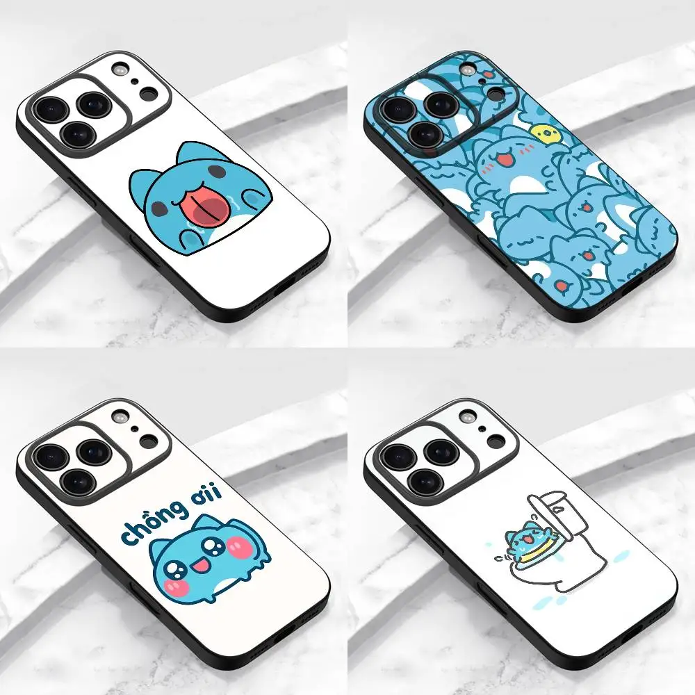 

B-BugCat C-Capoo Cat Lovely Phone Case For iPhone 15,16,12,14,13,11,17,Pro,Max,Plus,E,Air,Mini Black Cover