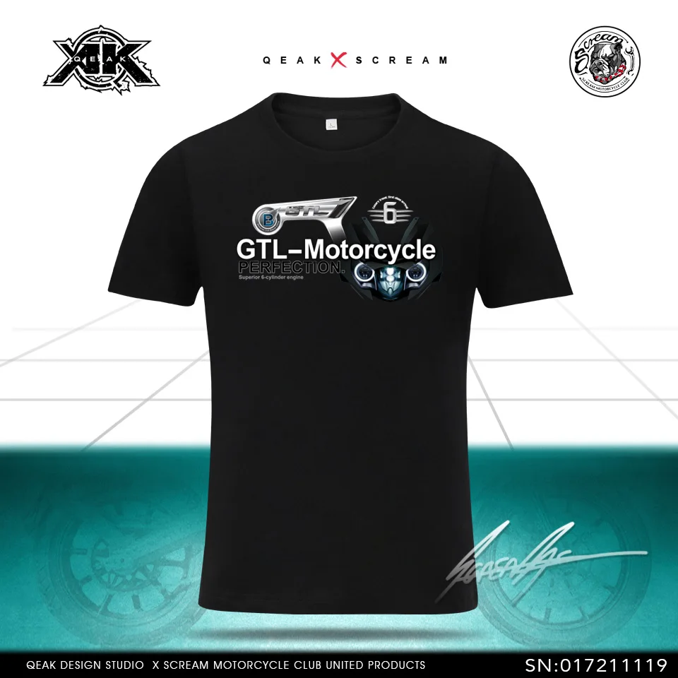 

Motorcycle Six Cylinder K1600 GTL Travel Motorcycle Male Spring Summer Short Sleeve T-shirt Large Size T-shirt High Quality and