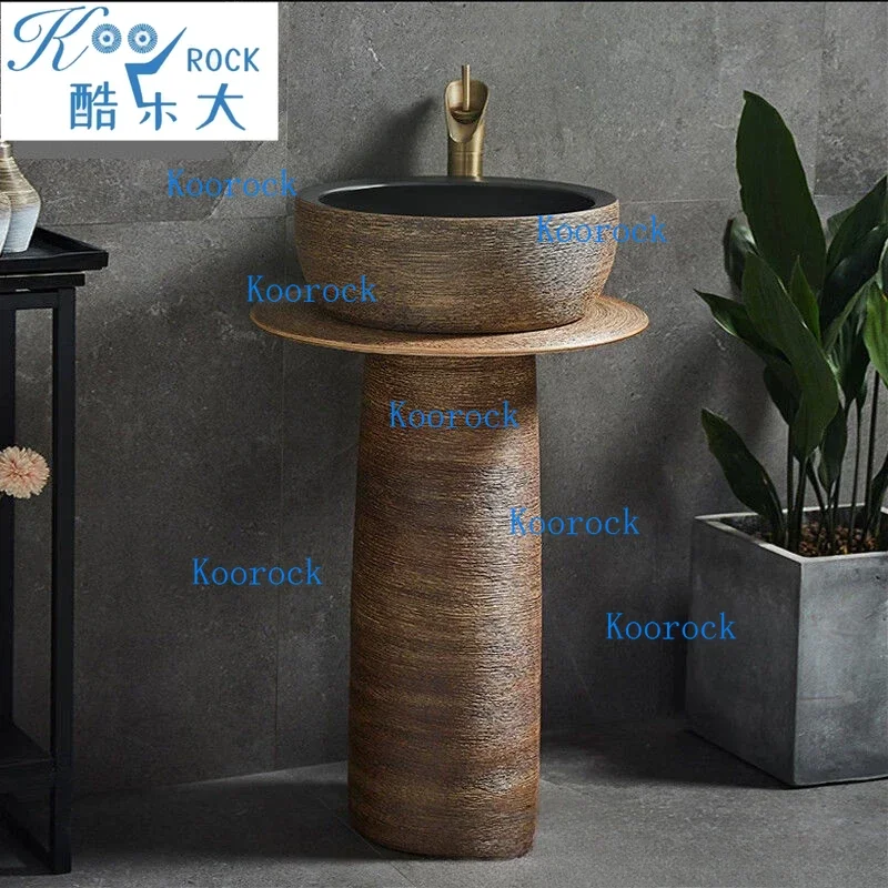 Jingdezhen Ceramic Pedestal Sink with Artistic Design - Unique and Splash-Resistant for Home and Guesthouses