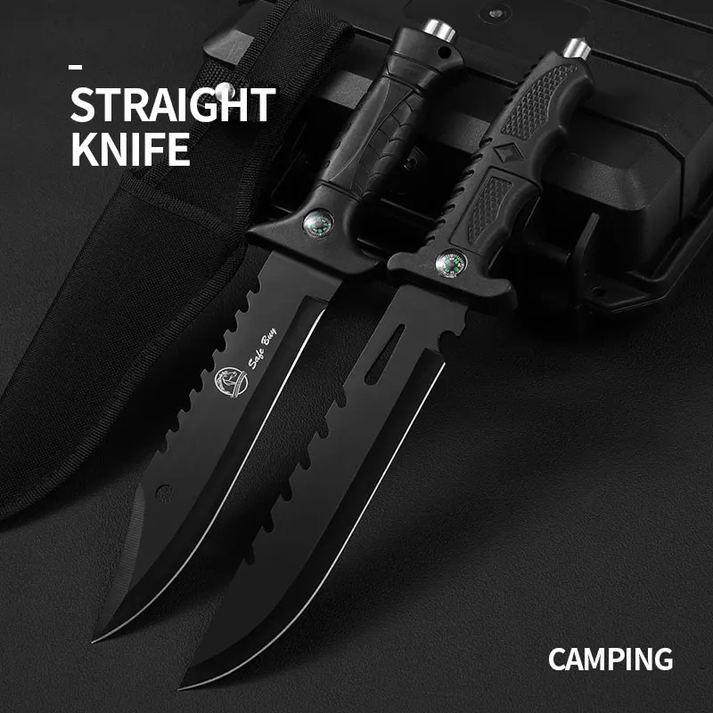 Outdoor High-Hardness Military Tactical Knife, EDC Fixed Blade, Self-Defense, Camping Multi-purpose Survival Knife