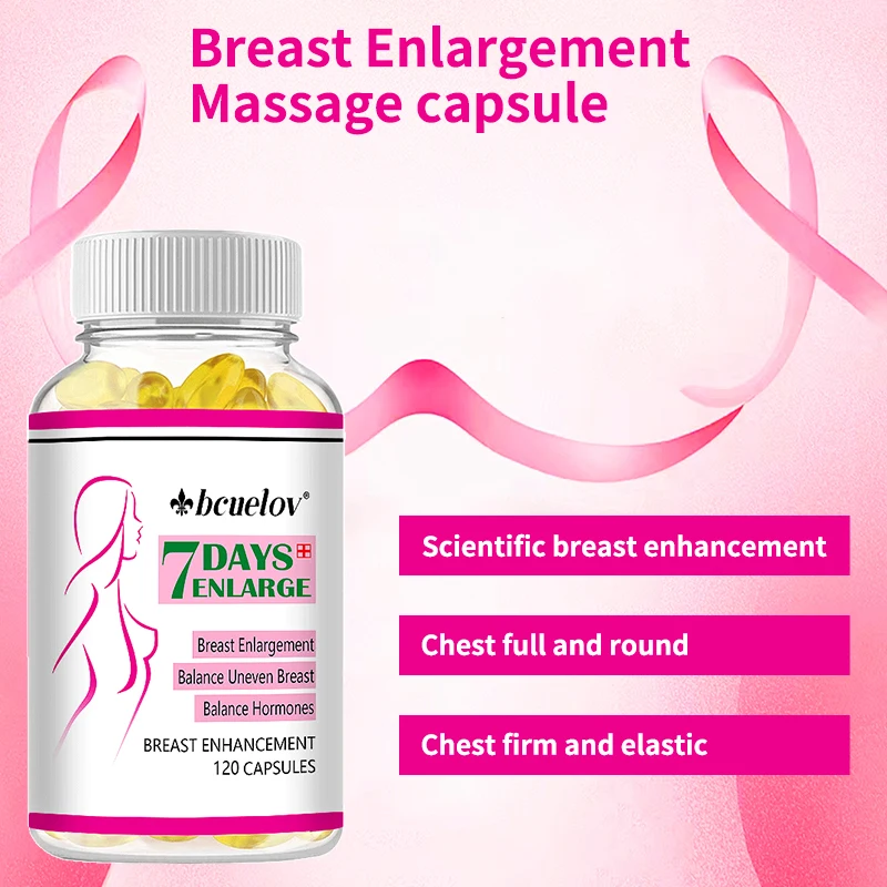 Breast Enhancement Capsules Pueraria Root + Papaya Extract Balance Unevenness To Support Breasts To Be Round, Firm and Elastic