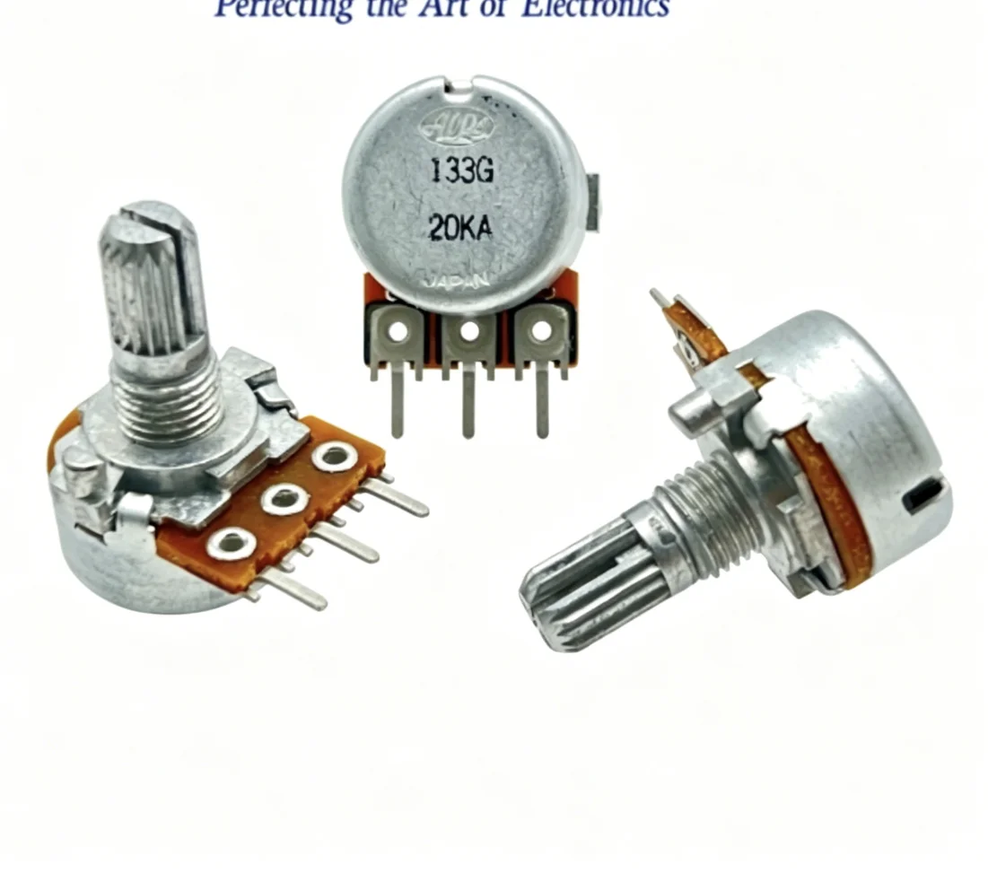 ALPS Imported 16-Model Monaural Potentiometer Amplifier Volume Switch Single-Turn 3-Pin A20k Axle Length 15MM 1pcs