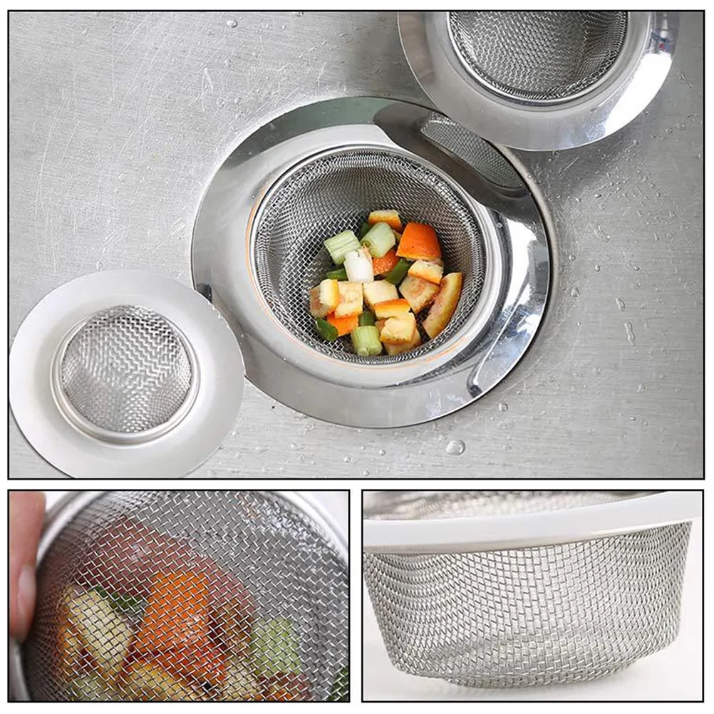 Heavy Duty Stainless Steel Sink Strainer Round Drain Cover Mesh Filter for Kitchen Bathroom Clog Universal Size