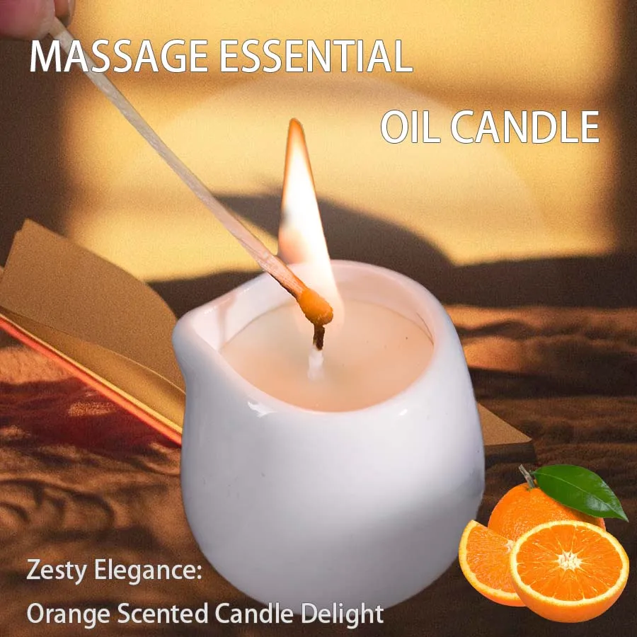 Sweet orange Low Temperature Massage Essential Oil Candle Heating Full Body Back SPA Flirtation Romantic home decor valentines