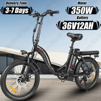 E Bike Folding CY20 350W Motor 36V12AH Removable Battery Retro Electric Bike Adult 20-inch Tire Road Mountain Electric Bicycle