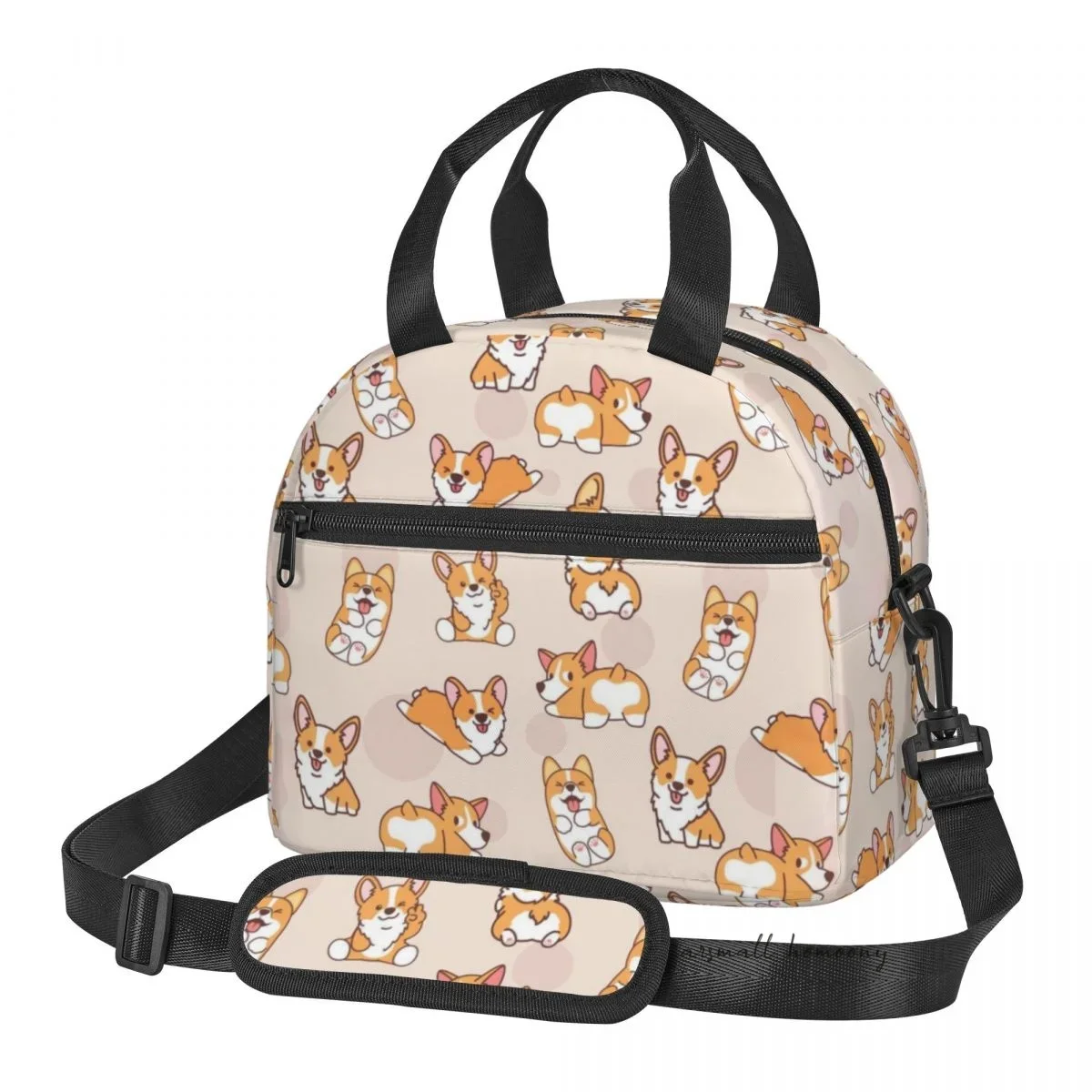 

Kawaii Cartoon Corgi Lunch Bag for Women Portable Thermal Insulated Lunch Box Picnic Multifunction Food Tote