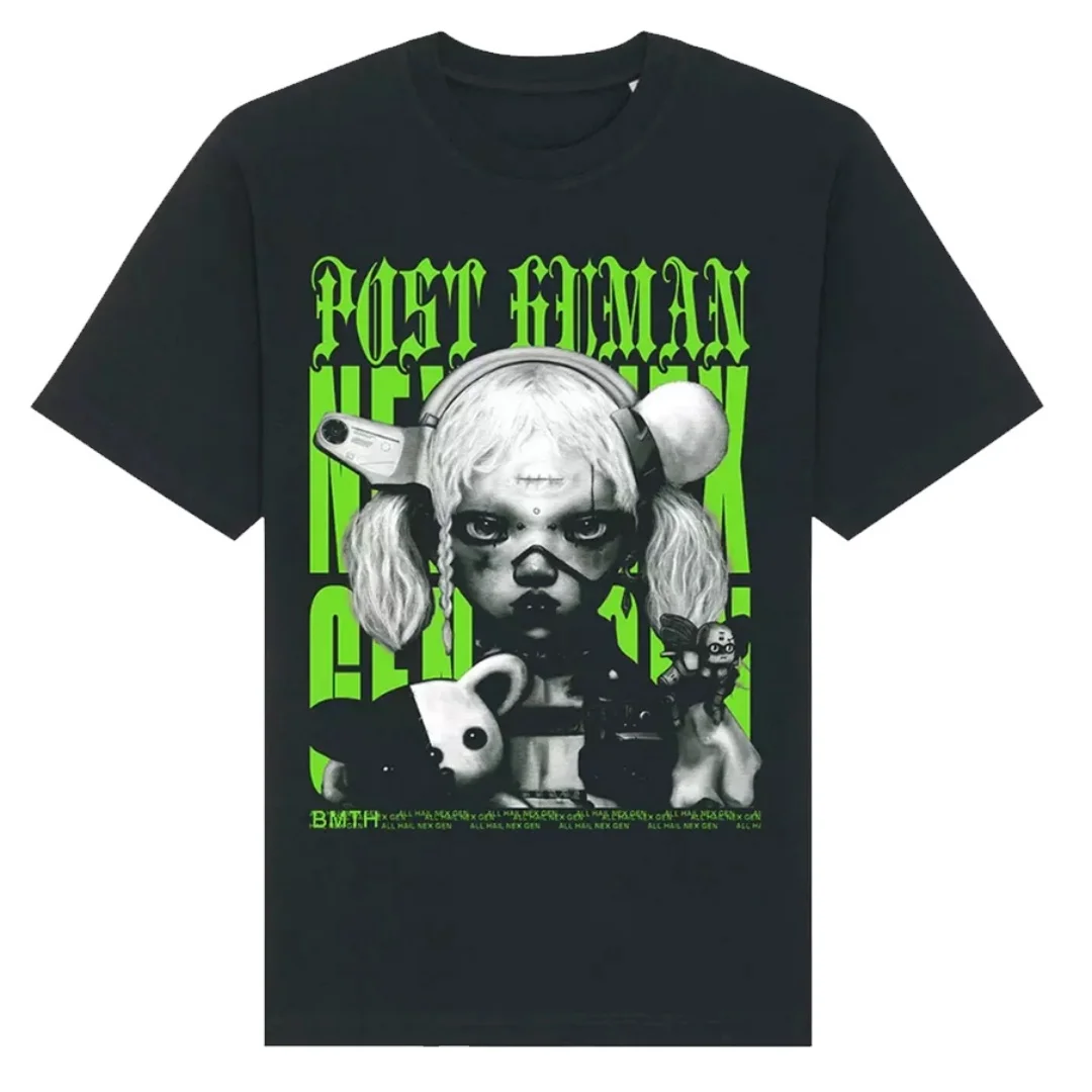 

Bring Me The Horizon Rock Band Punk Music Illustration Girls Cotton Printed Short Sleeve Men's Women's T-shirt Tee for Unisex