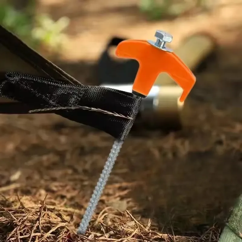 

4/10pcs Outdoor Tent Ground Nail 20CM Screw Anchor Stakes Pegs For Trap Shelter Carbon Steel Hexagonal Head Camp Accessories