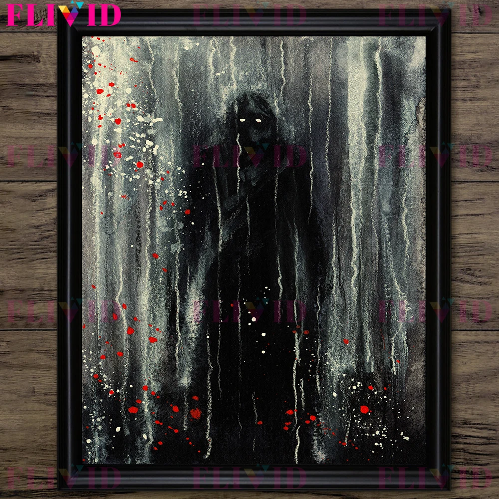 Forest Spirits,Ghosts,Wolves, Ravens Vintage Wall Art Canvas Painting Dark Fantasy Gothic Magic Art Poster Print Home Decoration