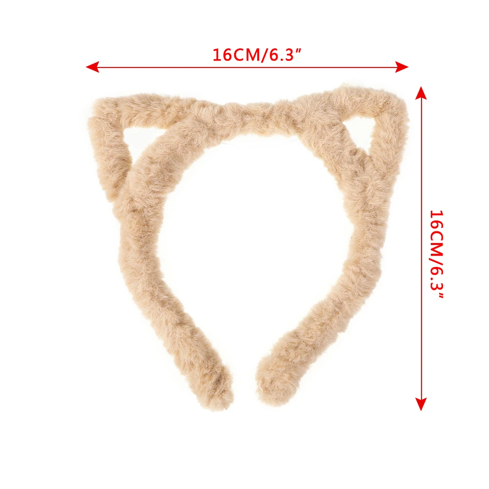 AWAYTR Cat Ear Headband Plush Winter Furry Rabbit Ear Hairband Hair Hoop for Women Hair Accessories Party Costume Headwear