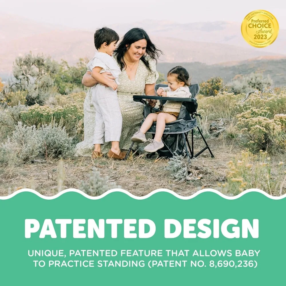 เก้าอี้เด็กแบบพกพาพร้อมหลังคาบังแดด |   ปรับได้ 3 ระดับ |   ใช้ได้ทั้งภายในและภายนอกอาคาร |   กระเป๋าพับเก็บง่าย