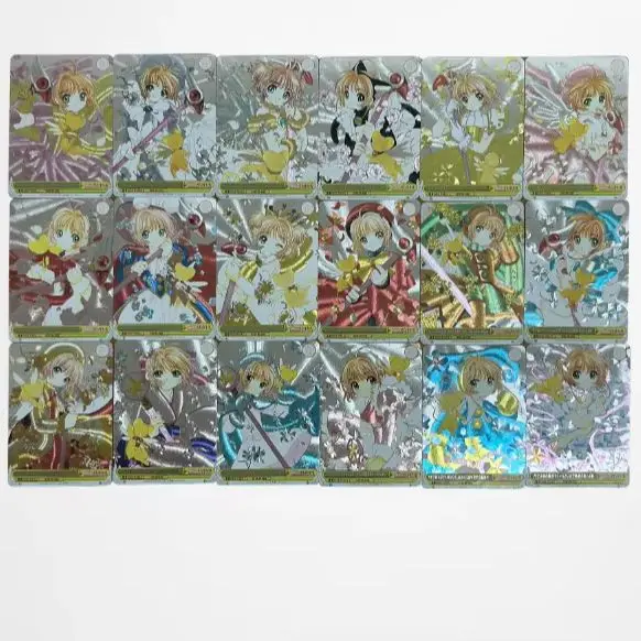 DIYCardcaptor Sakura Clear Card Anime Trading Card Game TCG Sakura Kinomoto Holographic Shiny Foil Battle Cards Collectible Gift