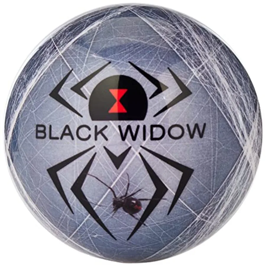 

Молоток для боулинга On The Ball Black Widow Viz-A-Ball 14 фунтов Серо-Белый для профессионального турнирного использования с улучшенной ручкой и Preci