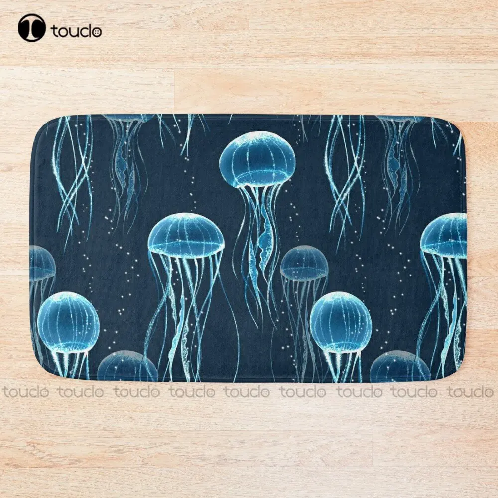 Glowing Jellyfish  Bath Mat Cute Bathroom Carpet