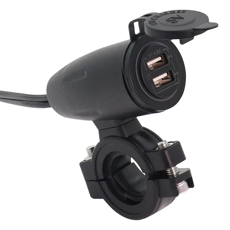 Motorcycle usb electric vehicle, car charger, car mobile phone charger with waterproof cover switch control 12/24V