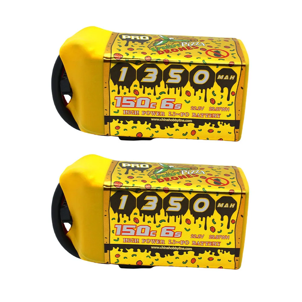 2 Packs CNHL Speedy Pizza 1350mAh 6S Lipo Battery 22.2V 150C with XT60 Plug for FPV Racing Rc Quadcopter Helicopter Airplane