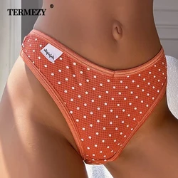 TERMEZY Women's Sexy G-String Dot Pattern Underwear Gym Sport Panties Soft Comfortable Lingerie Low-Rise Thong S-XL