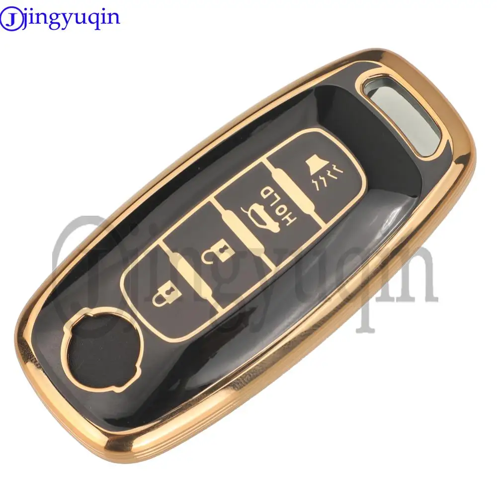 Jingyuqin 3/4/5 Tasten Weiches TPU-Autoschlüsseletui für Nissan Rouge Kicks Pathfinder j12 Ariya Altima Rogue Qashqai Bluebird Sylphy