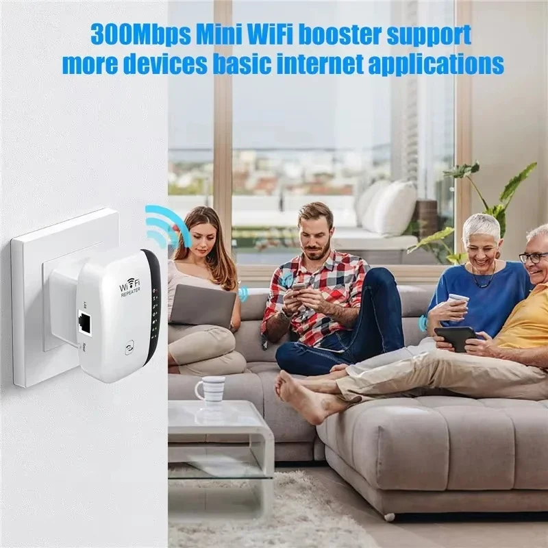 Router WIFI nirkabel 300Mbps, Router Wifi Range Extender penguat Wi-Fi 802.11N adaptor kartu untuk PC rumah/kantor