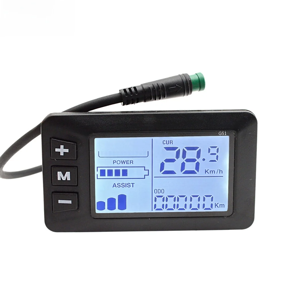 Licznik prędkości do hulajnogi elektrycznej, skutera elektrycznego, model G51, z 5-pinowym wodoodpornym złączem i wyświetlaczem LCD, do pojazdów 24V 36V 48V