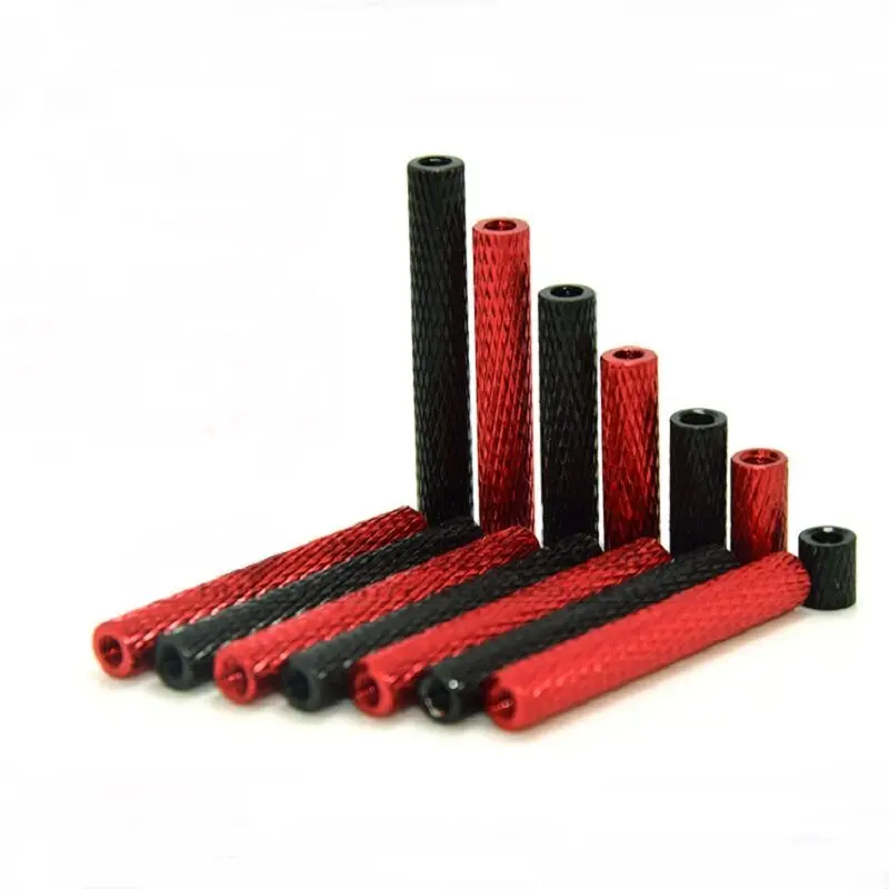 M3 Red/Black Knurled Aluminum Standoff Spacer Column Aluminum Rods 6/8/10/12/15/16/20 /25/30/35/37/40/50mm