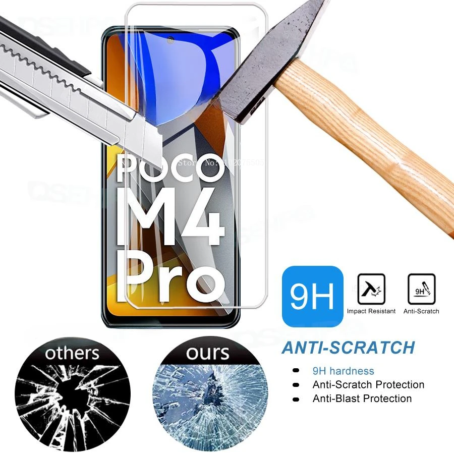 Protetor de Tela de Vidro para Xiaomi, Clear, Alta Qualidade, Baixo Preço, POCO M2, M3, M4, M5 Pro, M5S, X3, X4, NFC, X2, F2, F3, F4, GT, 2 PCes